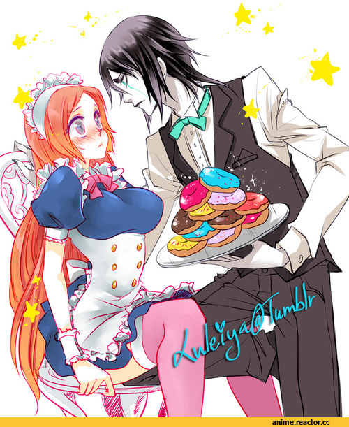 ,Bleach,Блич, anime Bleach,Anime,Аниме,Ulquiorra Schiffer,Inoue Orihime,Maid,Anime Unsorted